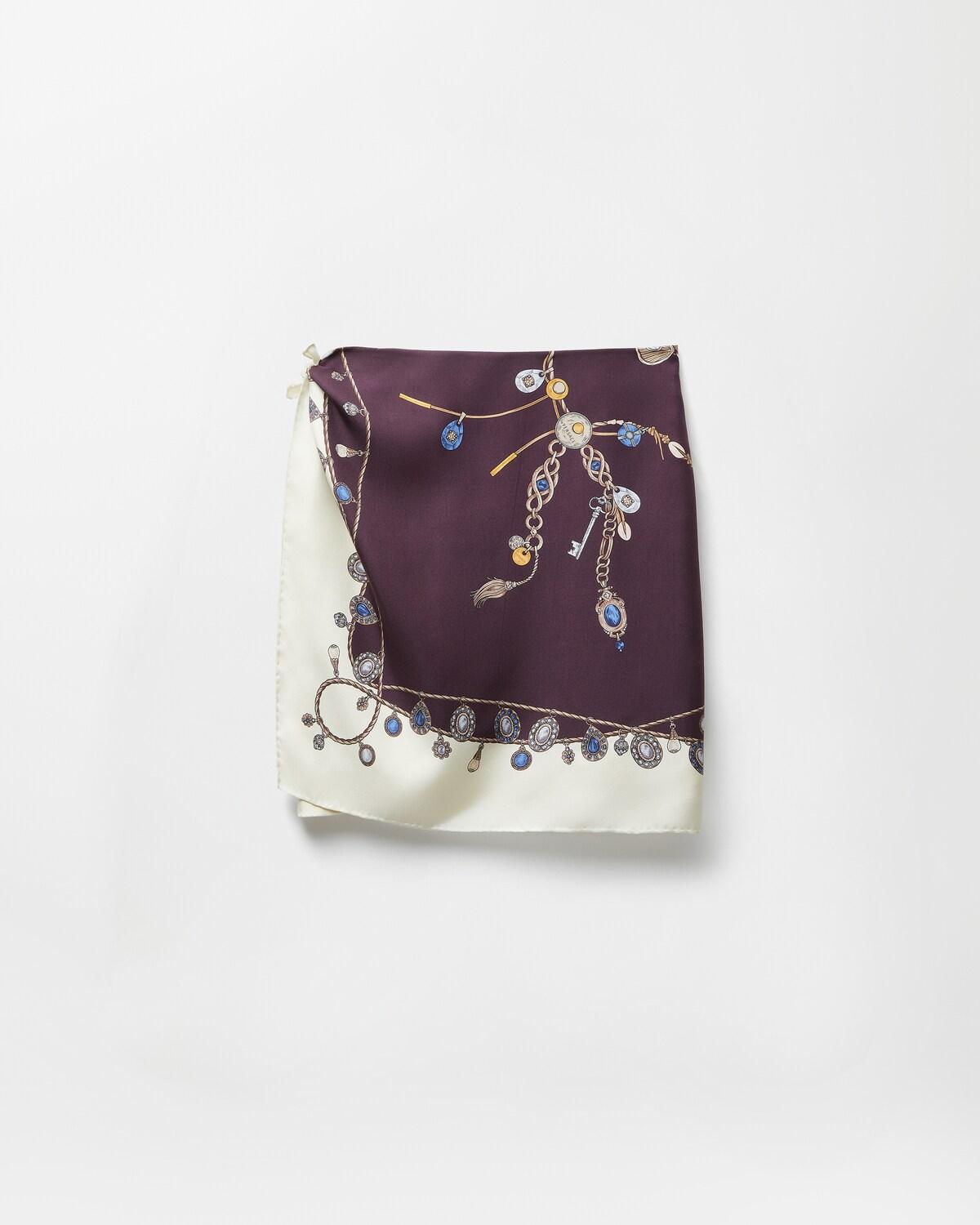 Printed Silk Twill Mini Skirt