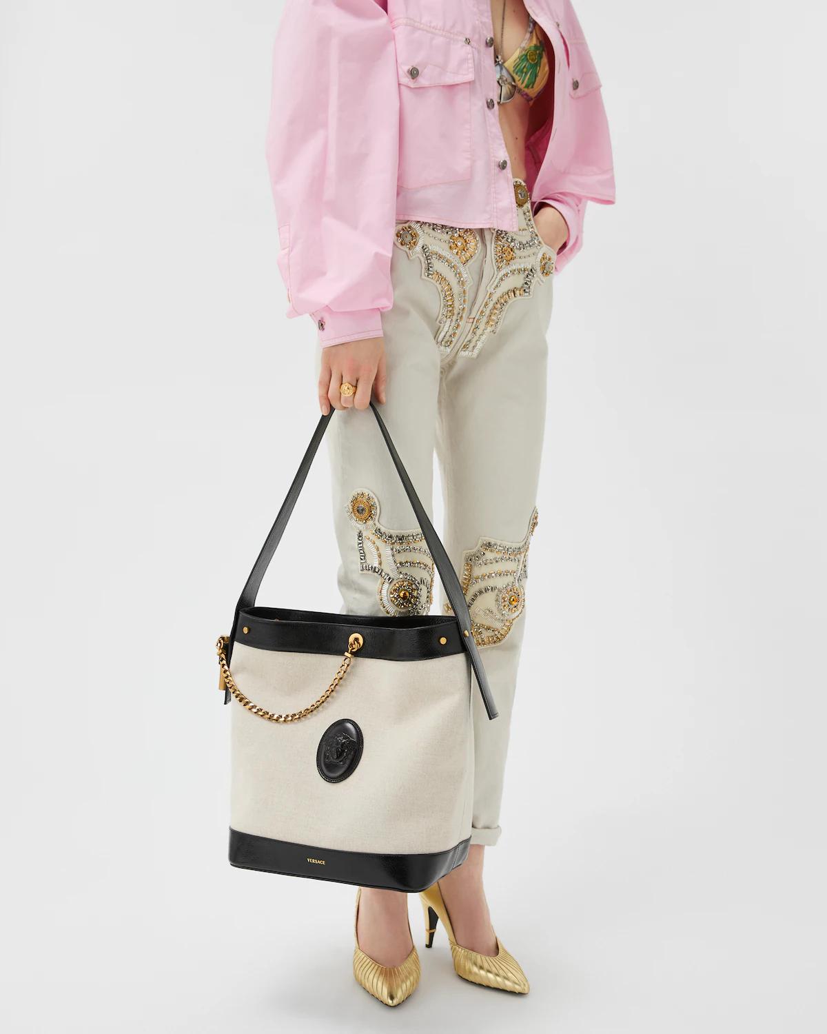 Pivot Large Canvas Bucket Bag - Image 7