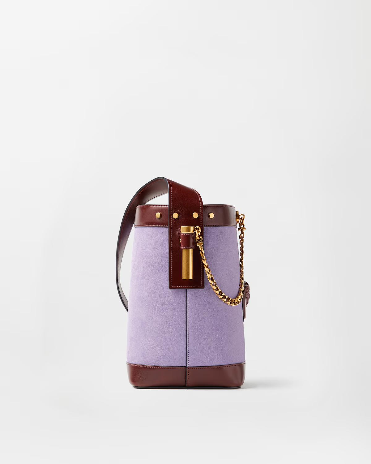 Pivot Small Suede Bucket Bag - Image 3