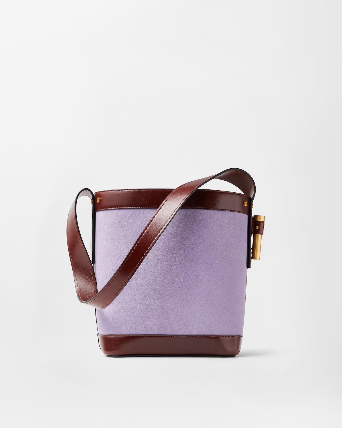 Pivot Small Suede Bucket Bag - Image 6