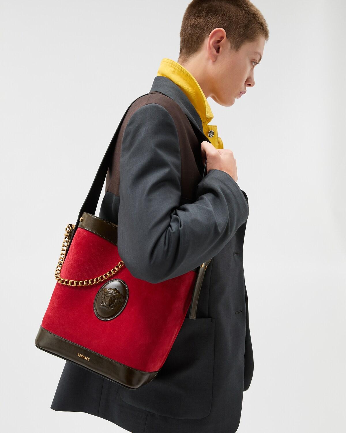 Pivot Small Suede Bucket Bag - Image 2