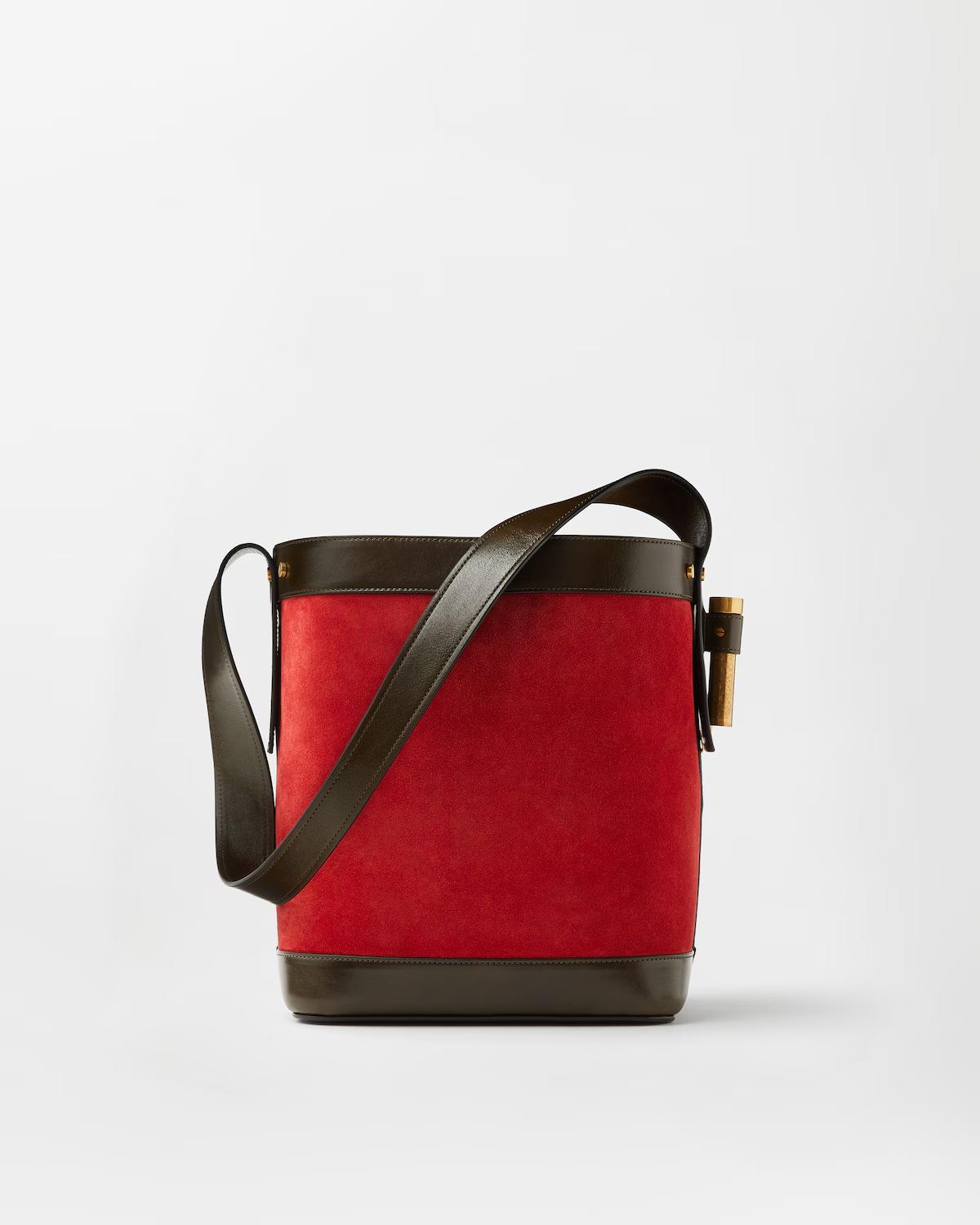 Pivot Small Suede Bucket Bag - Image 6