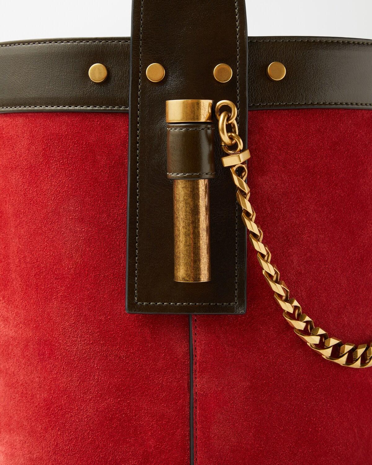 Pivot Small Suede Bucket Bag - Image 8