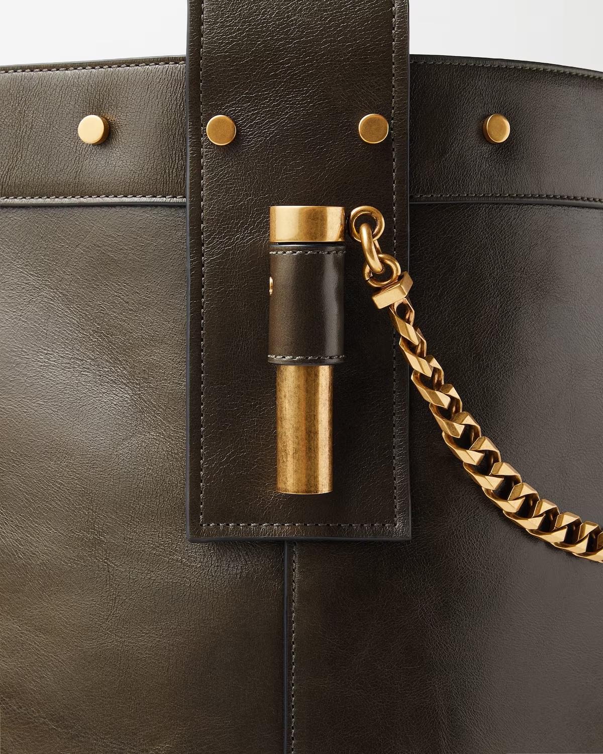 Pivot Large Leather Bucket Bag - Image 7