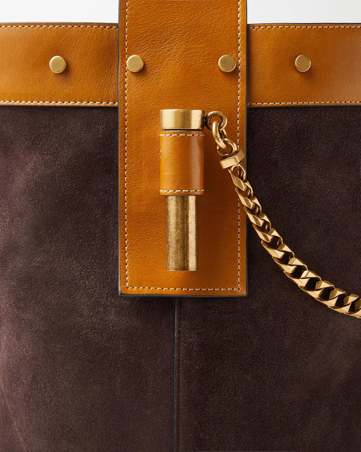 Pivot Large Suede Bucket Bag - Image 6