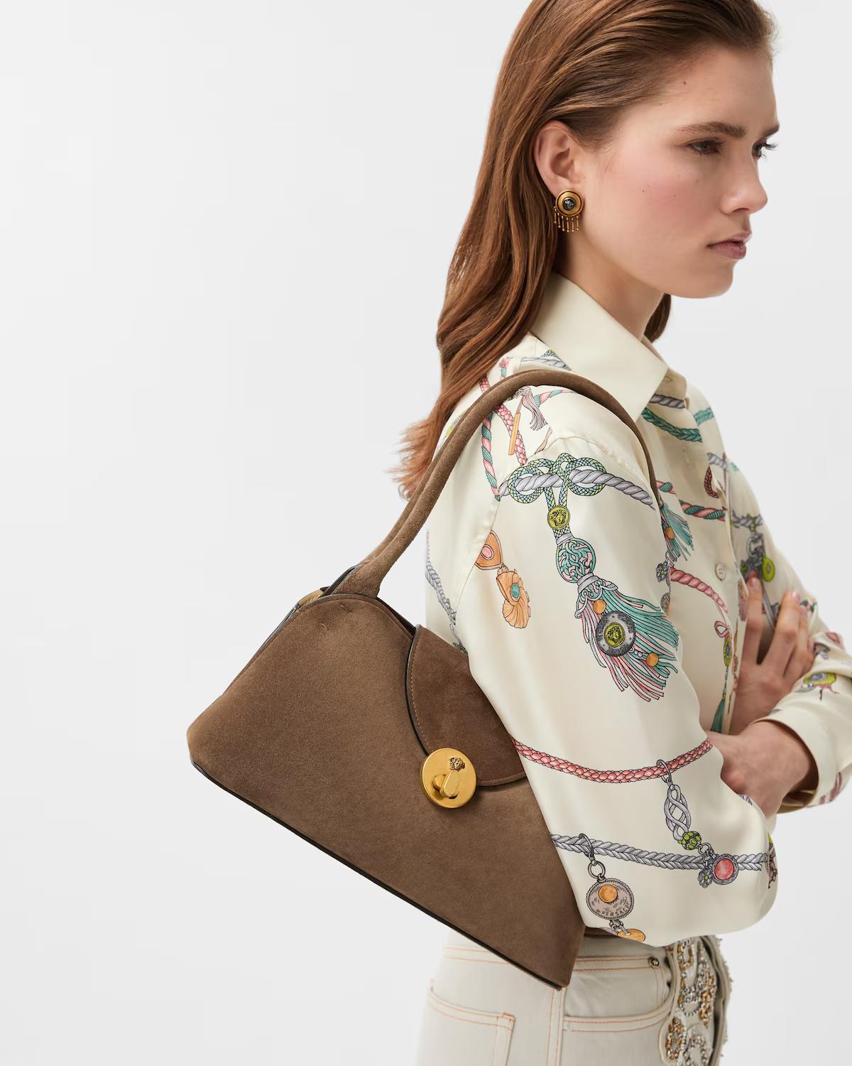 Vivian Small Suede East/West Shoulder Bag - Image 2