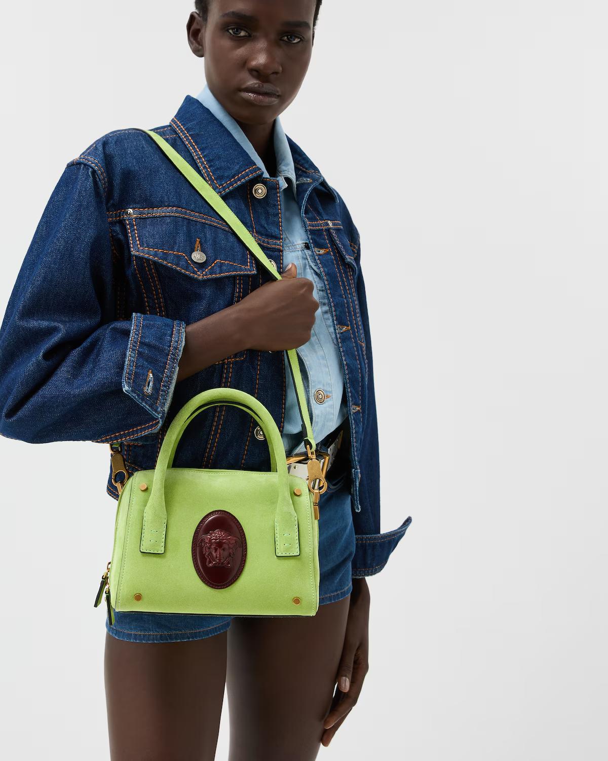 Roomy Small Suede Boston Bag - Image 2