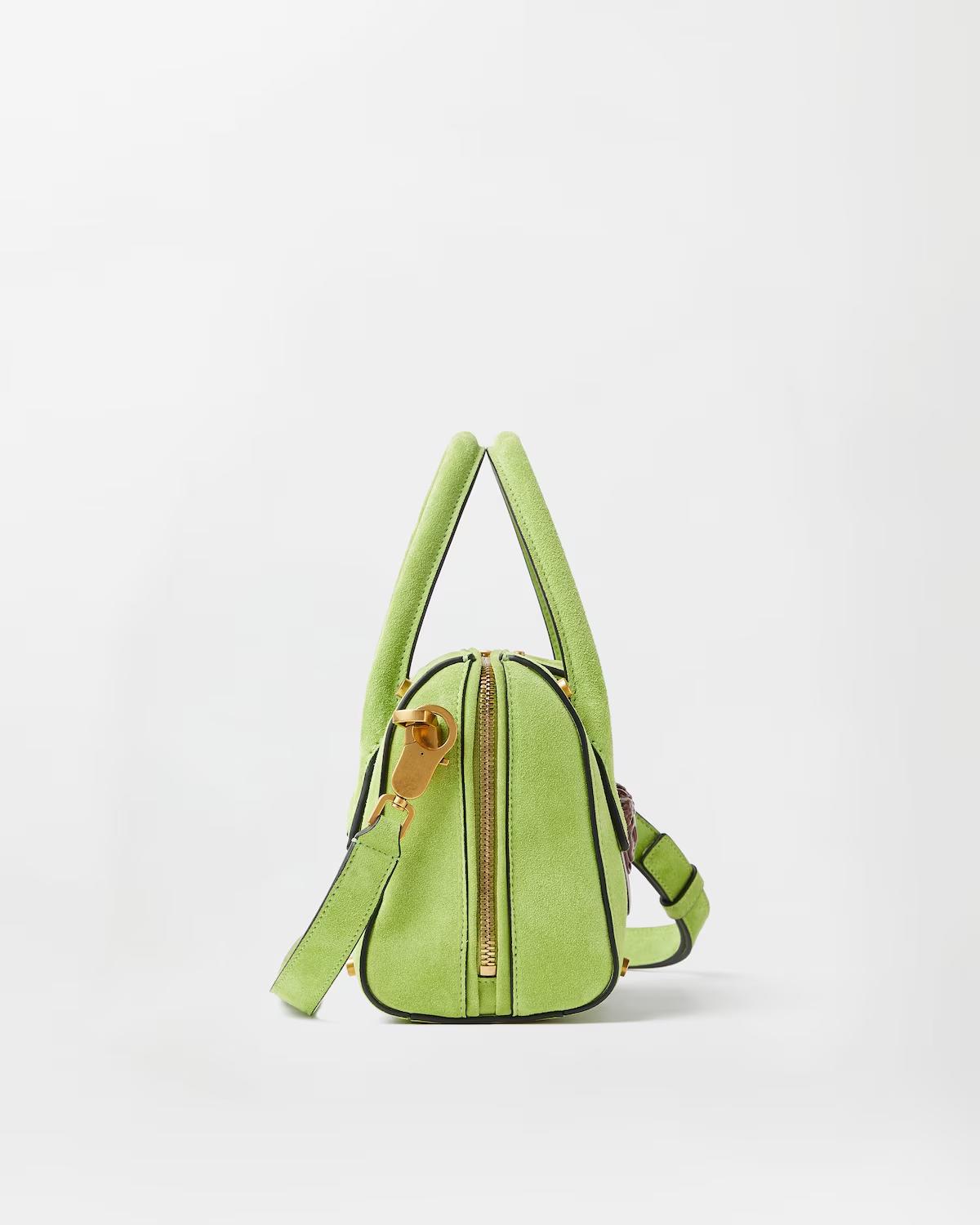 Roomy Small Suede Boston Bag - Image 3