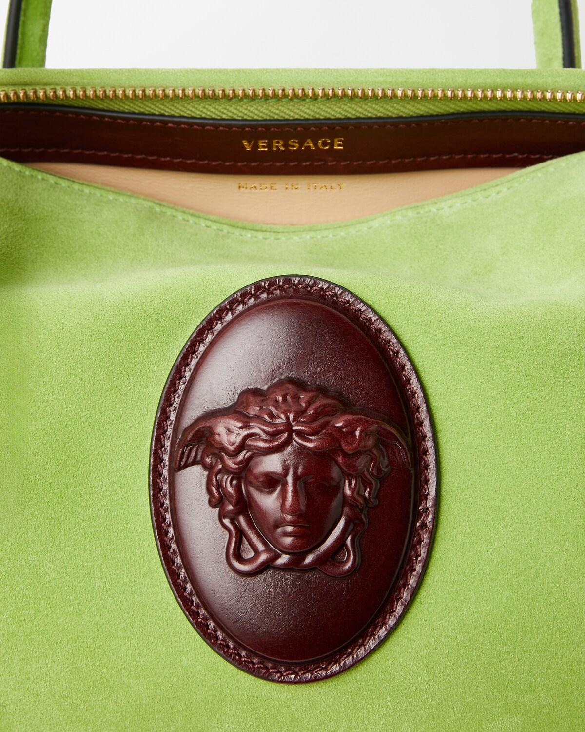Roomy Small Suede Boston Bag - Image 4