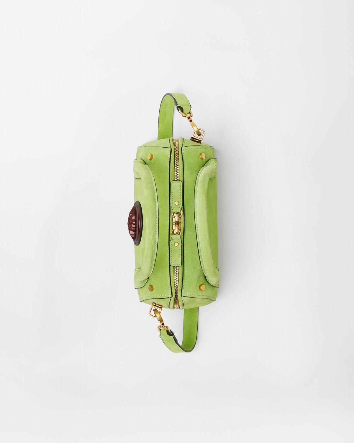 Roomy Small Suede Boston Bag - Image 5