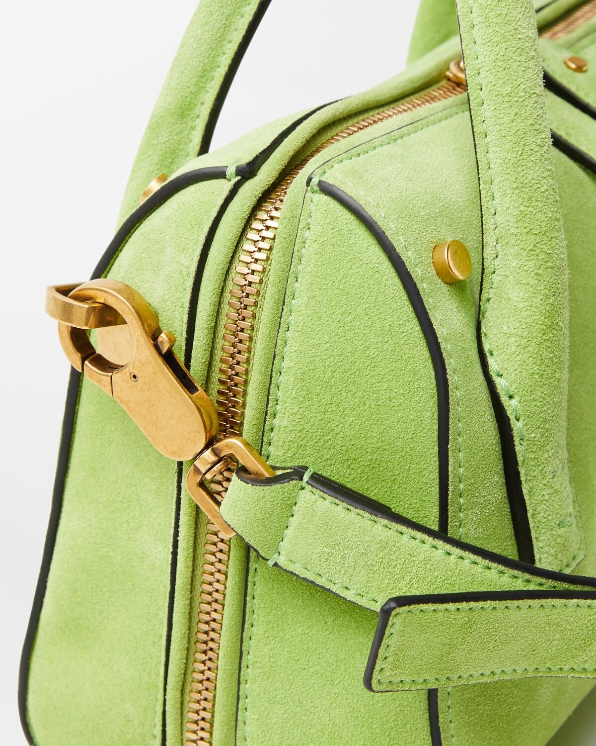 Roomy Small Suede Boston Bag - Image 8