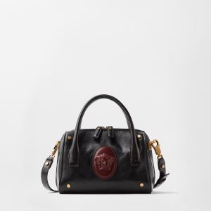 Roomy Small Leather Boston Bag