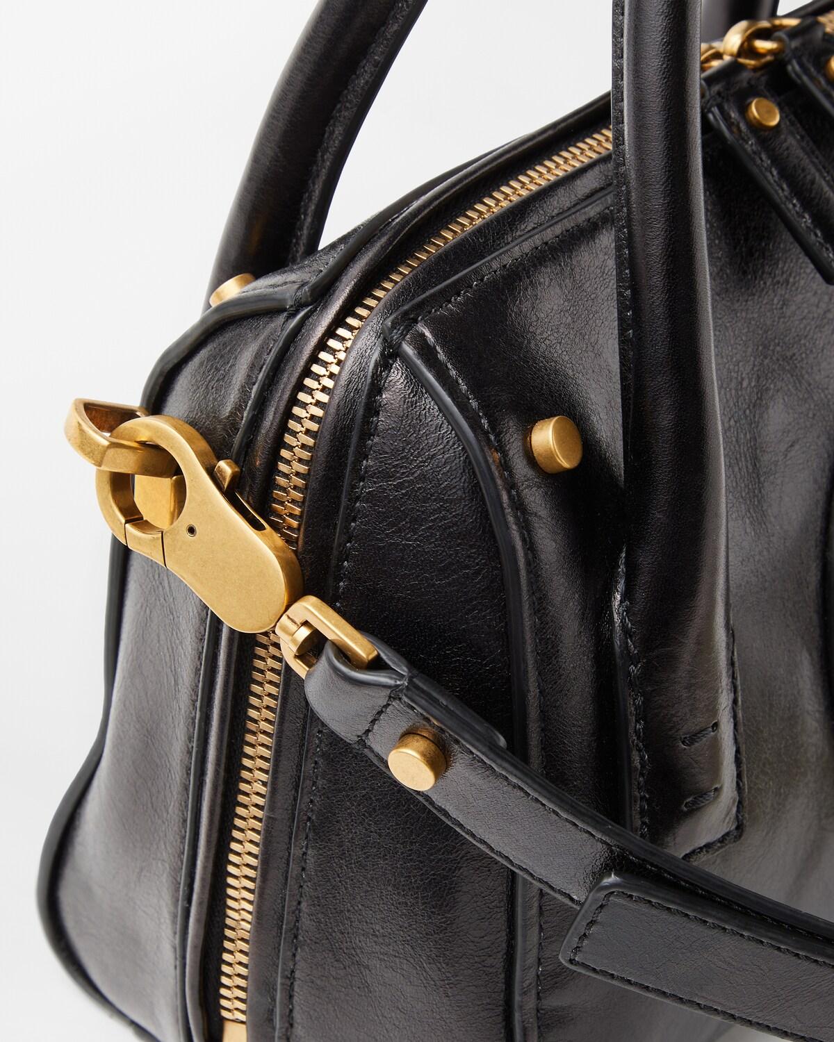 Roomy Small Leather Boston Bag - Image 7