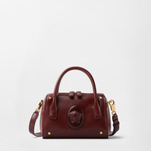 Roomy Small Leather Boston Bag
