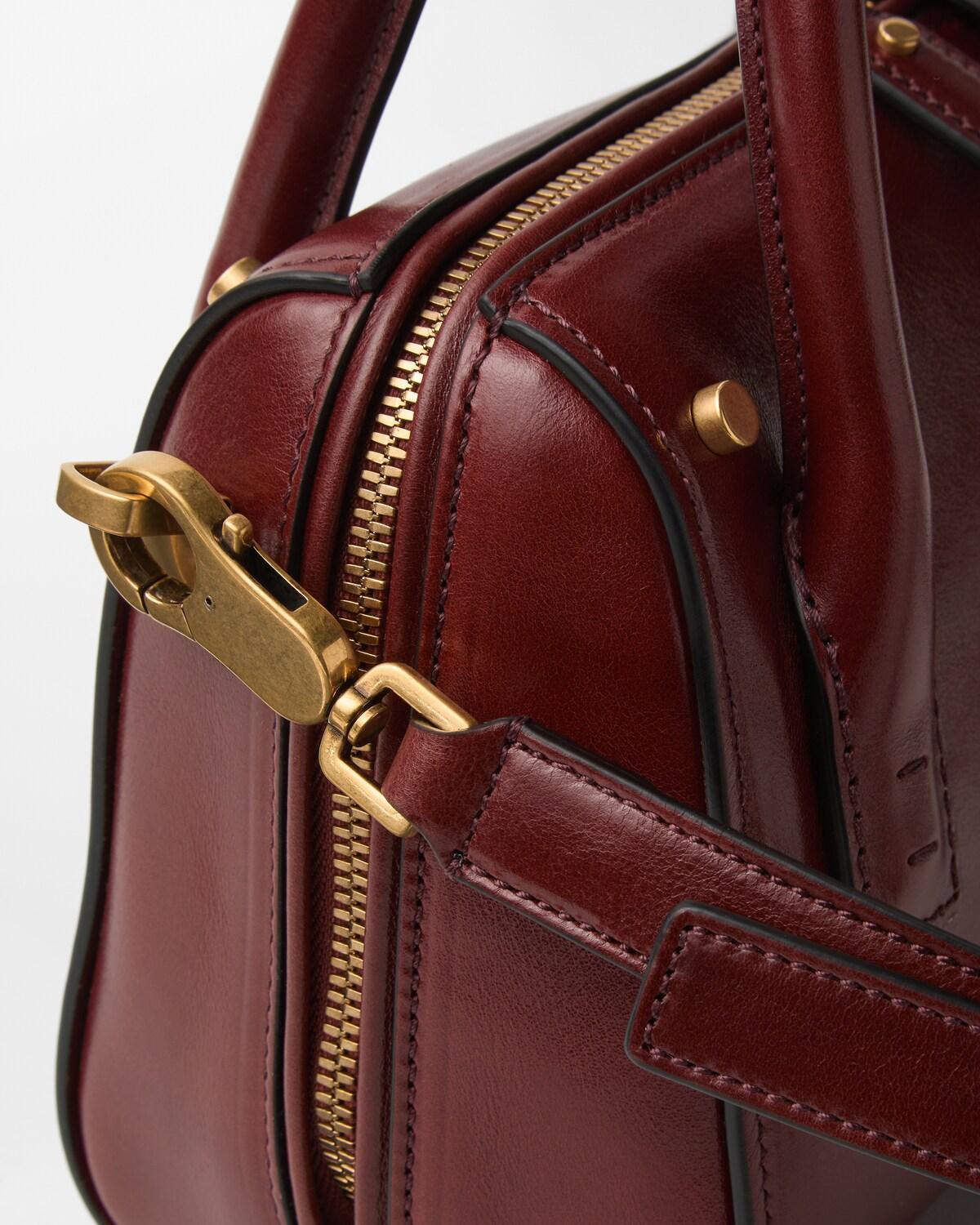 Roomy Small Leather Boston Bag - Image 6
