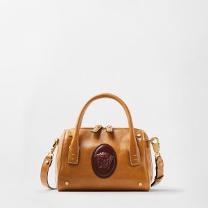 Roomy Small Leather Boston Bag