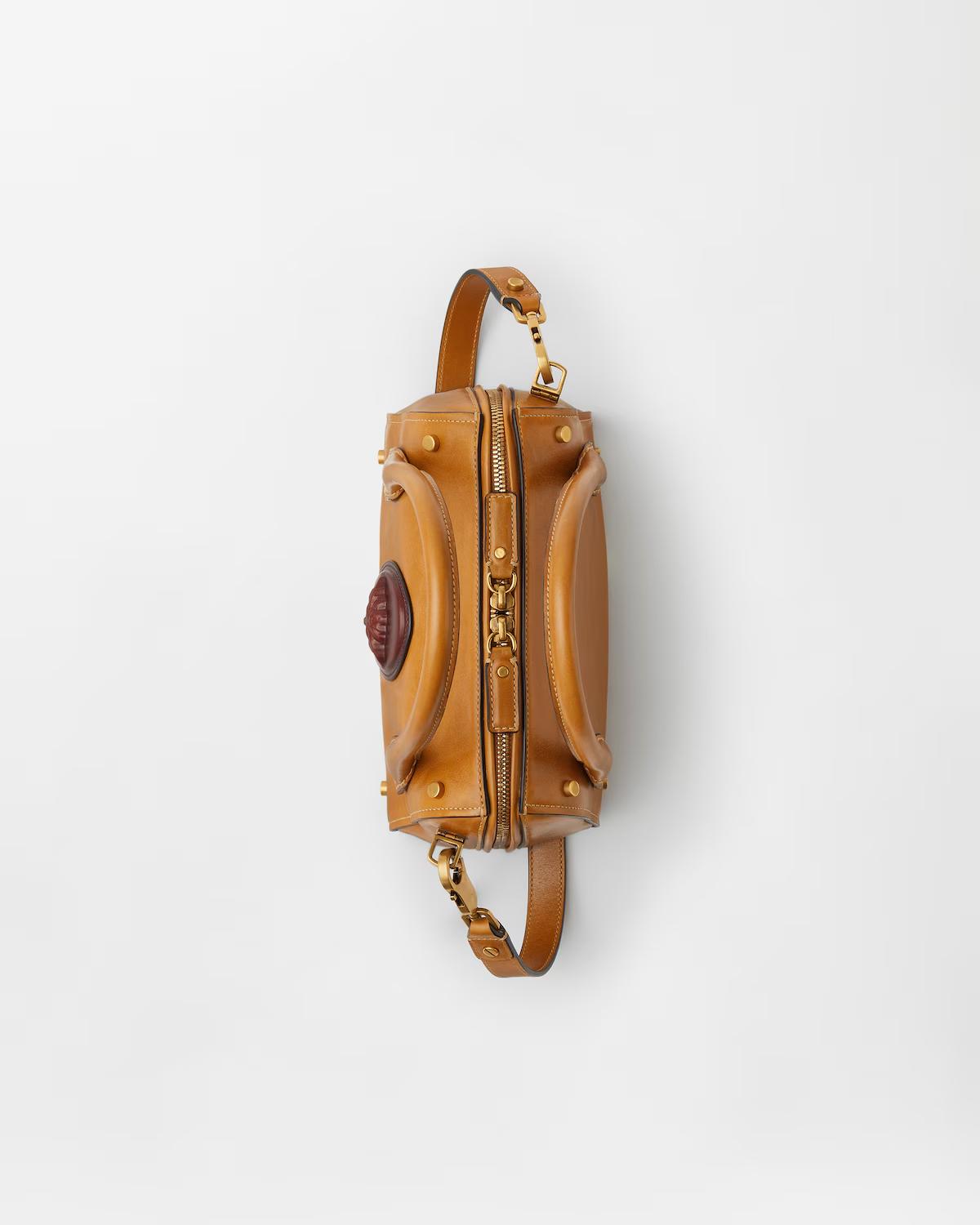 Roomy Small Leather Boston Bag - Image 5