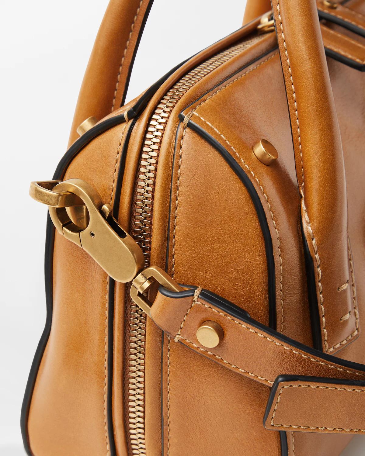 Roomy Small Leather Boston Bag - Image 8
