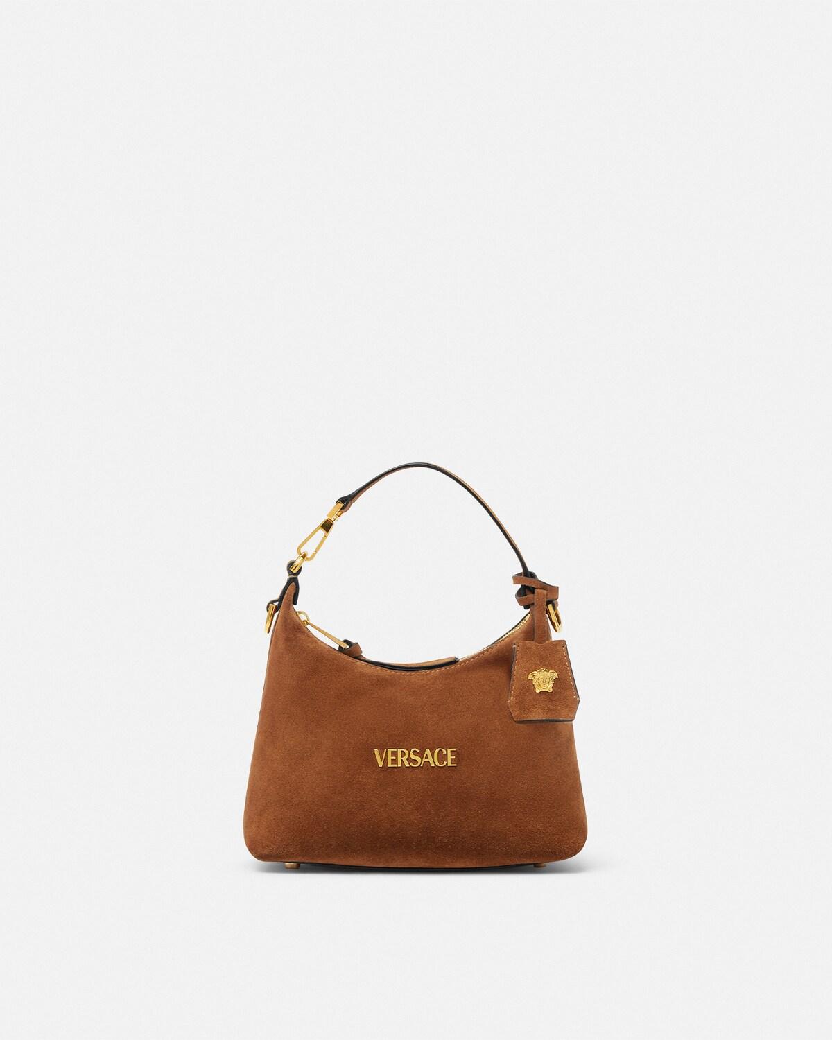 Versace Tag Suede Hobo Bag