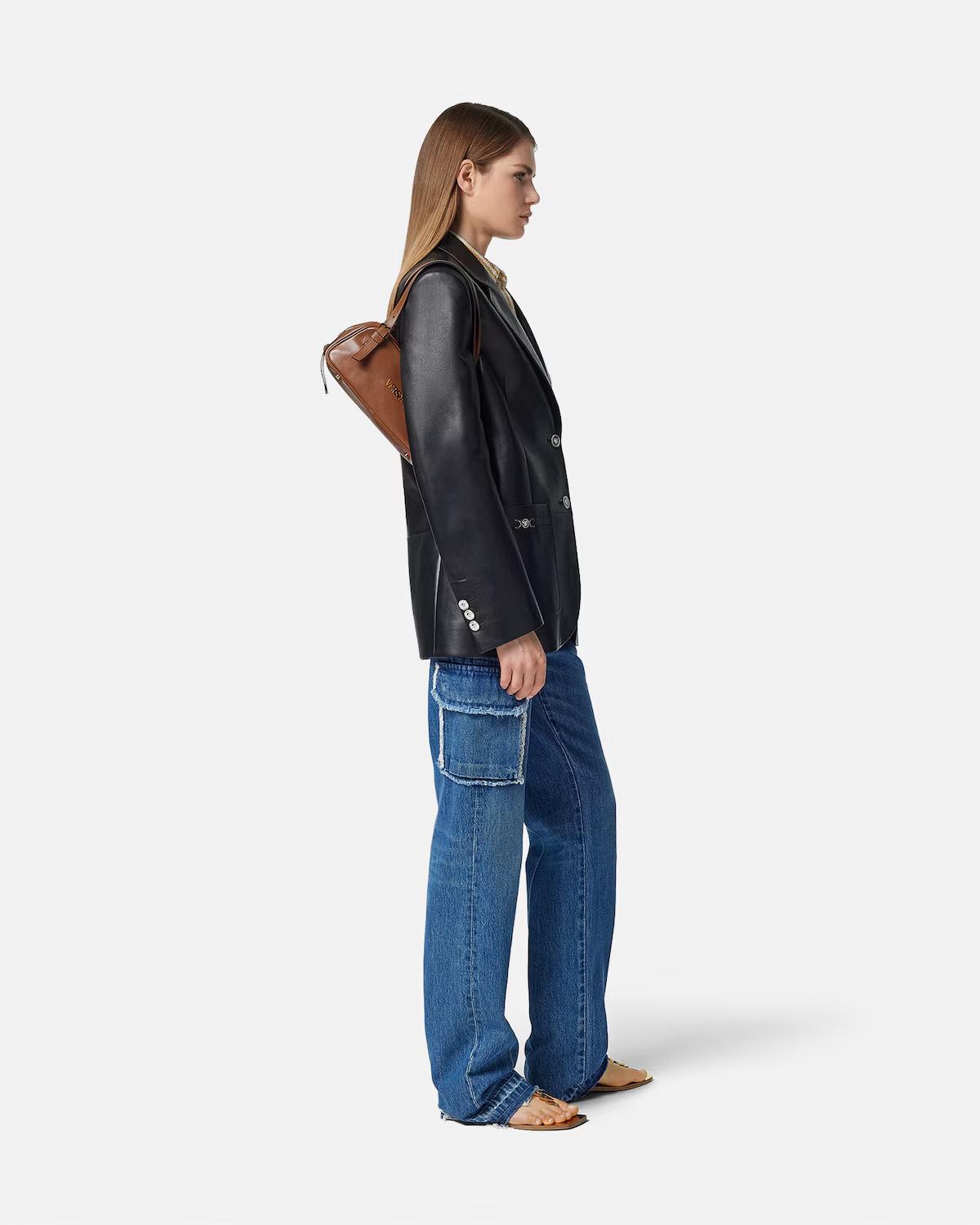 Versace Tag Nappa Bowling Bag - Image 4