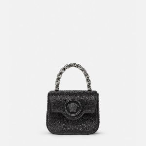 La Medusa Embellished Satin Mini Bag
