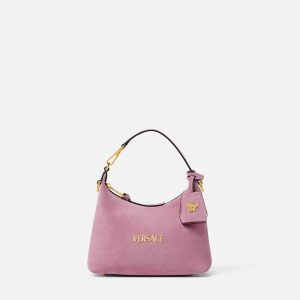 Versace Tag Suede Hobo Bag