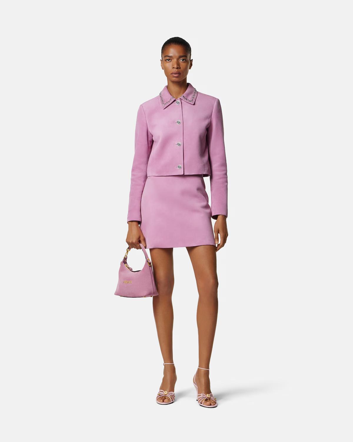 Versace Tag Suede Hobo Bag - Image 3