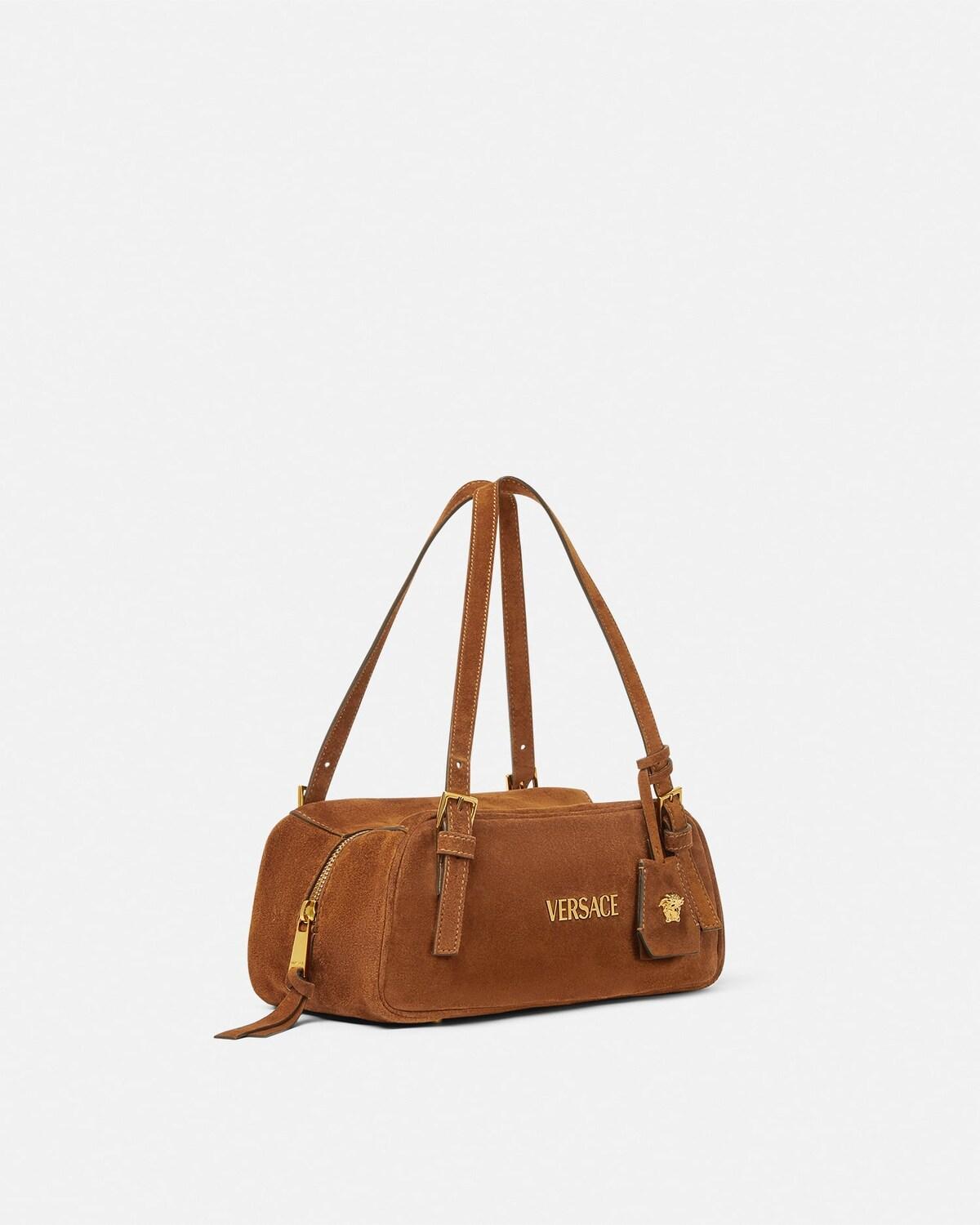 Versace Tag Suede Bowling Bag - Image 2