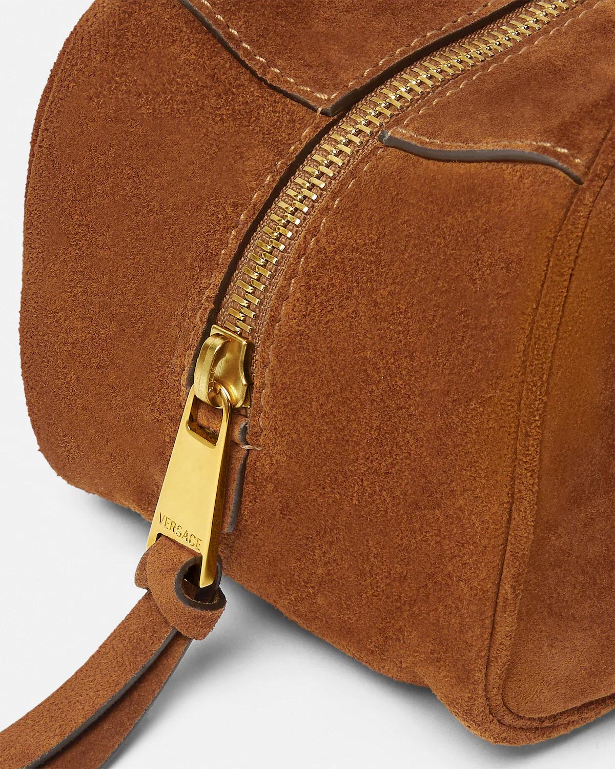 Versace Tag Suede Bowling Bag - Image 5