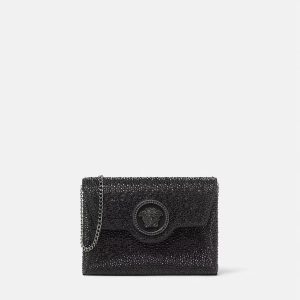 La Medusa Embellished Satin Clutch