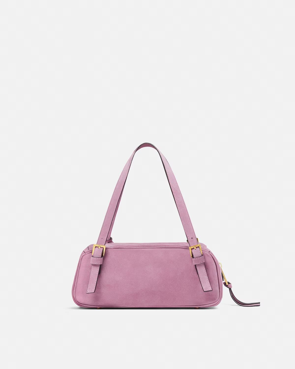 Versace Tag Suede Bowling Bag - Image 6