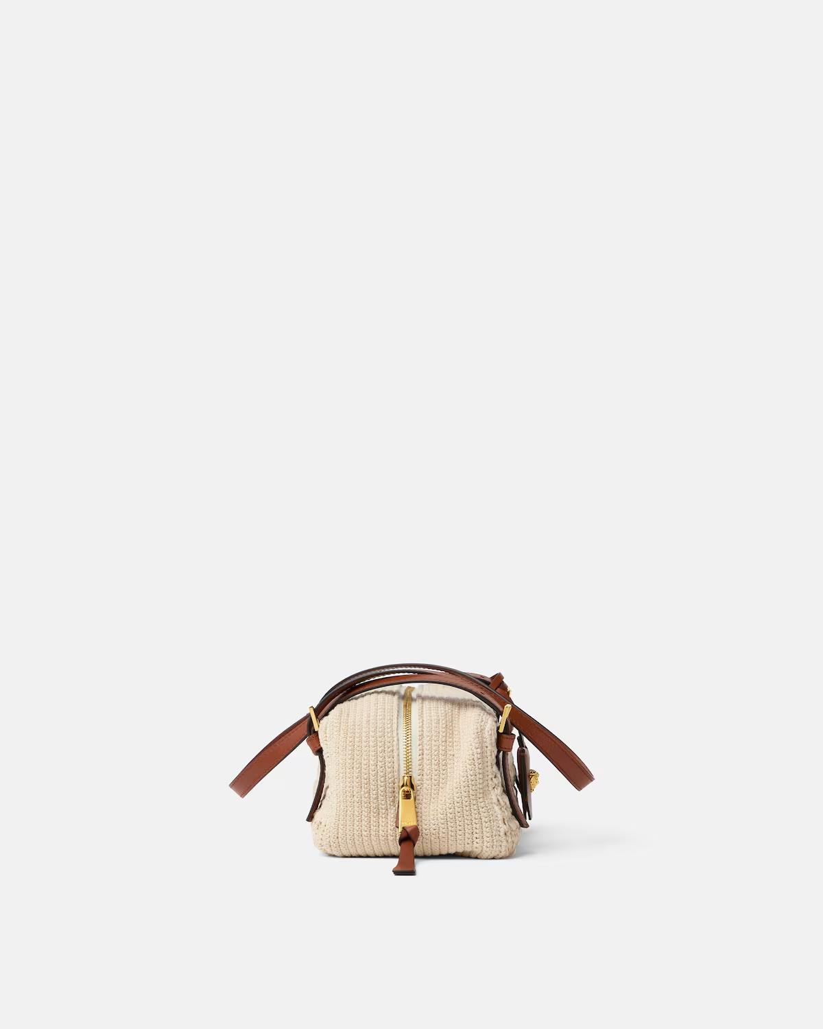 Versace Tag Raffia Bowling Bag - Image 2