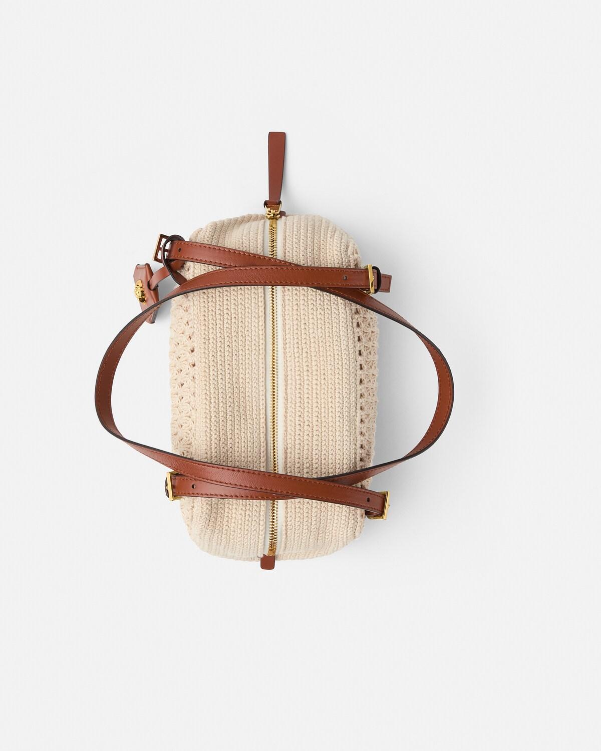 Versace Tag Raffia Bowling Bag - Image 4