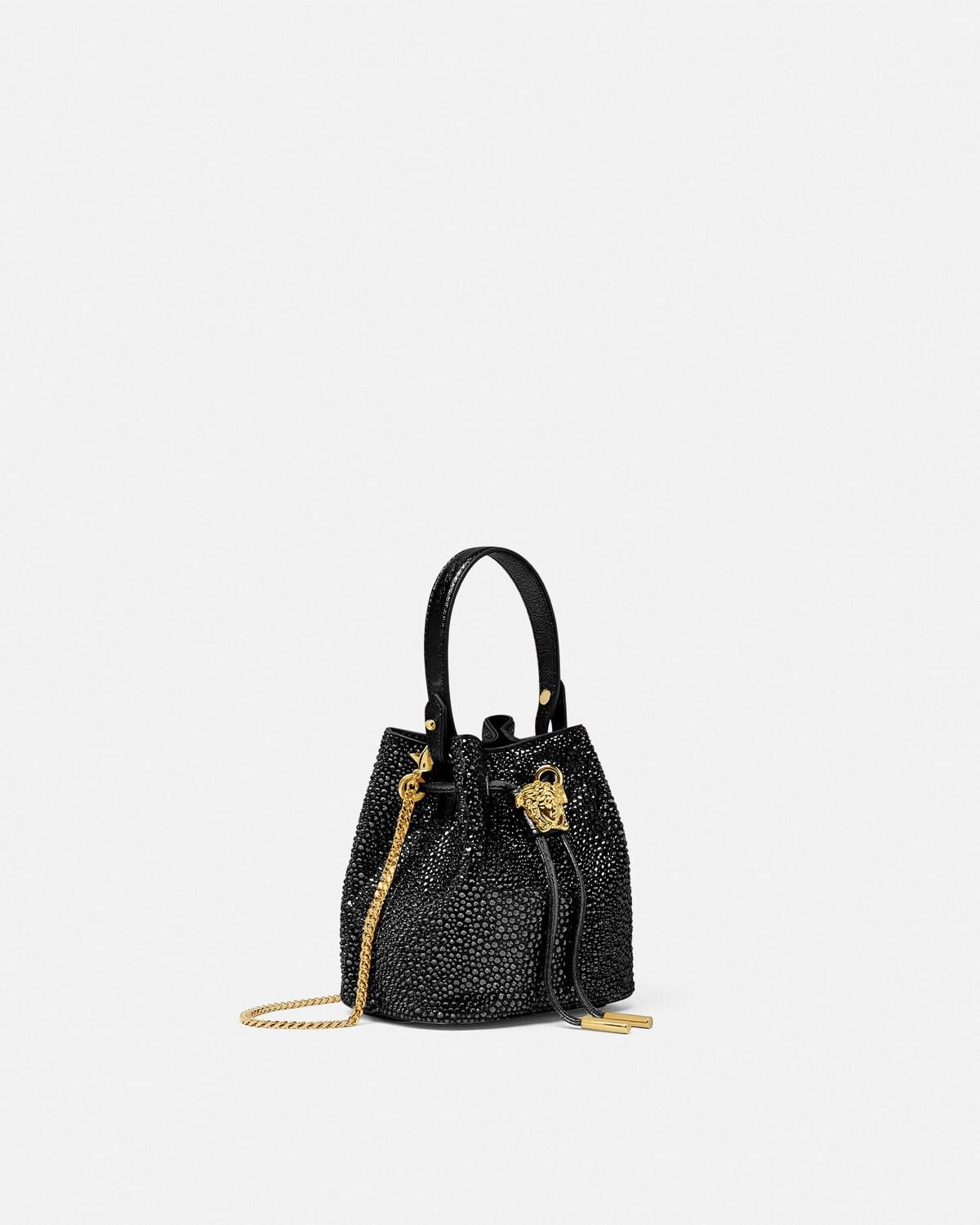 La Medusa Embellished Satin Mini Bucket Bag - Image 2