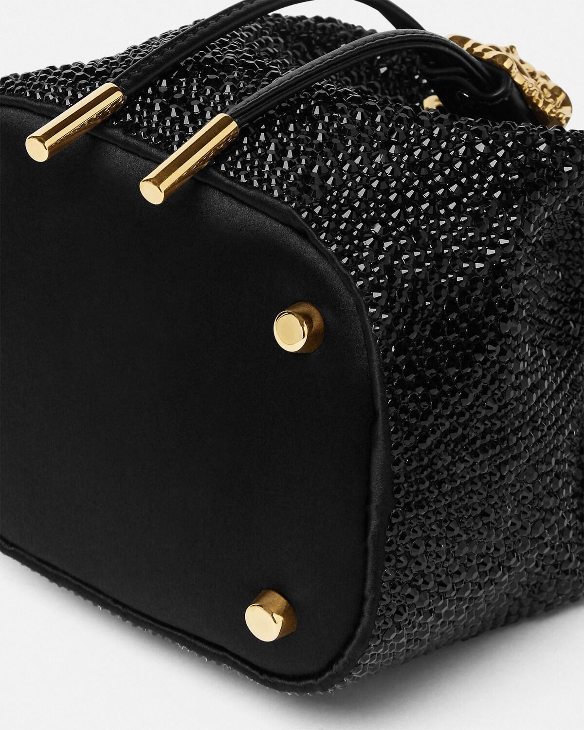 La Medusa Embellished Satin Mini Bucket Bag - Image 4