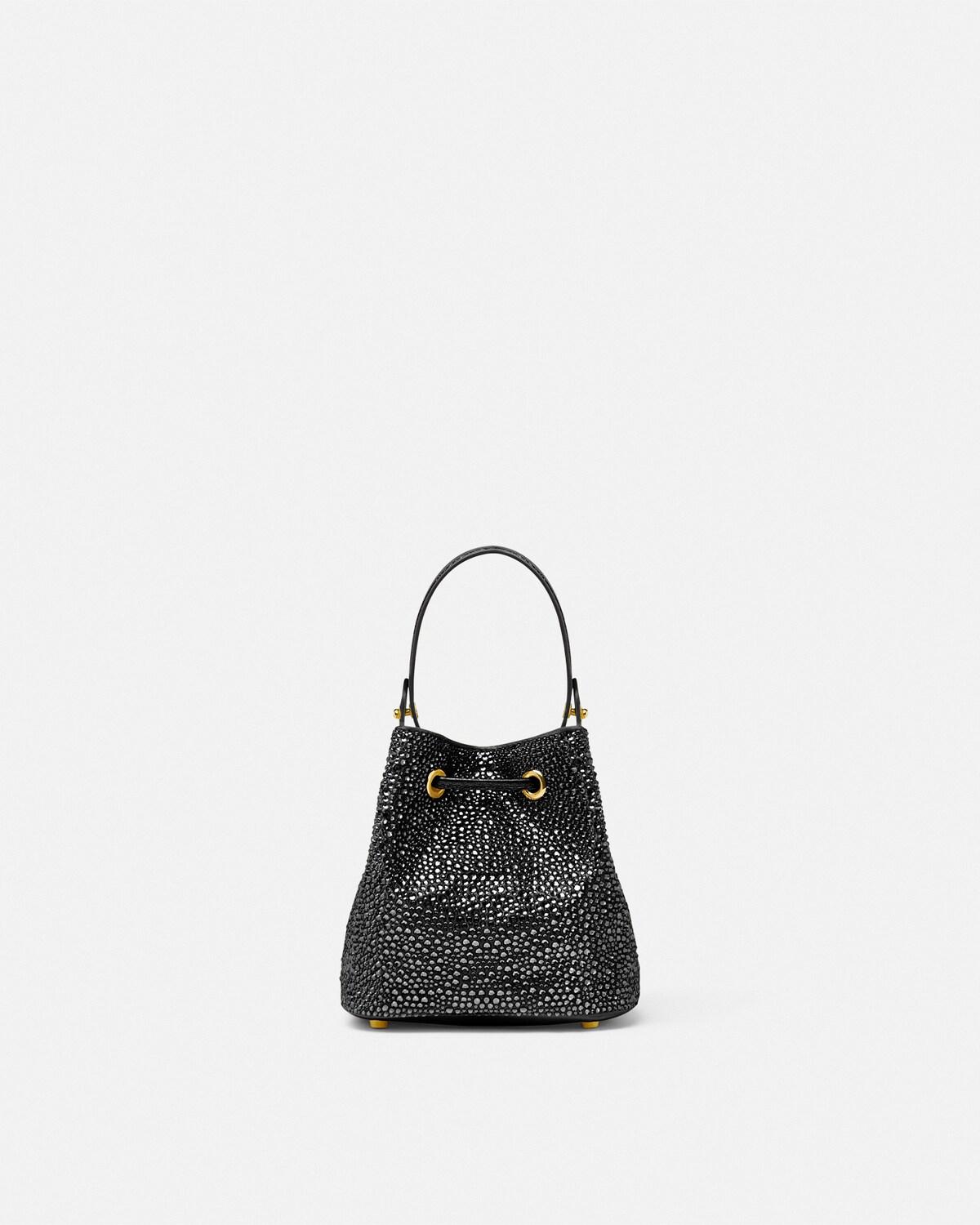 La Medusa Embellished Satin Mini Bucket Bag - Image 5