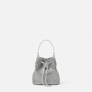 La Medusa Embellished Satin Mini Bucket Bag