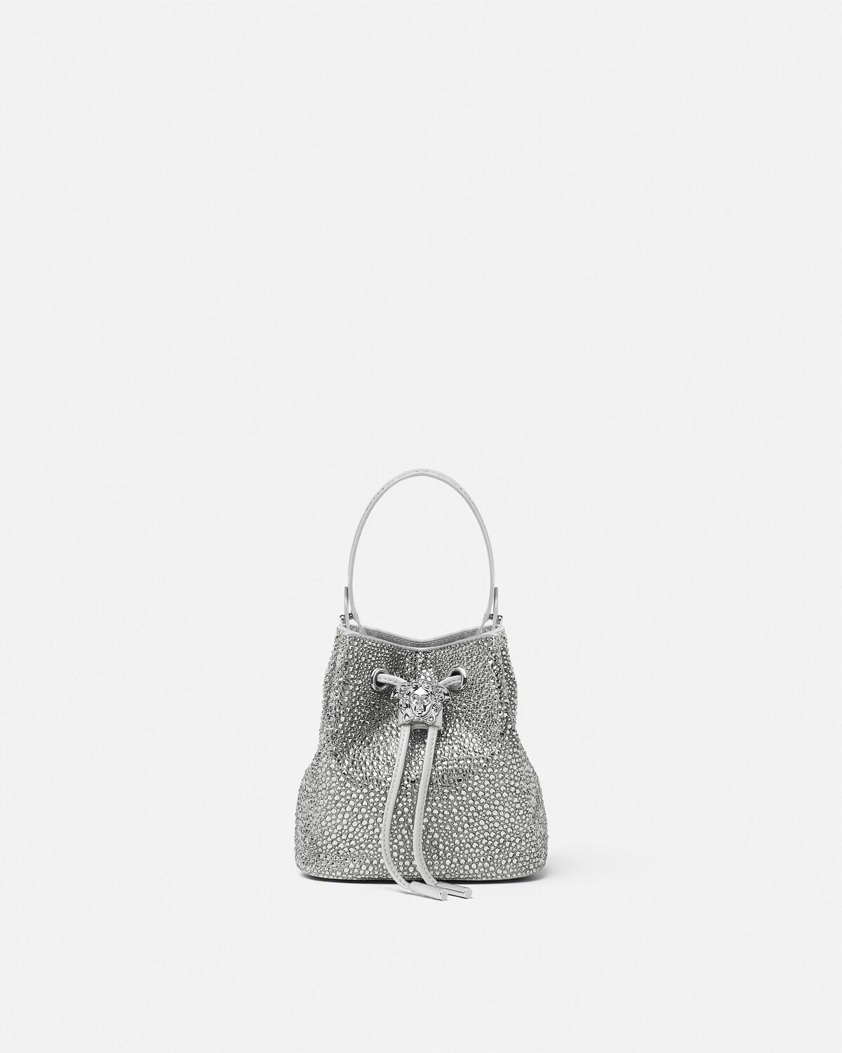 La Medusa Embellished Satin Mini Bucket Bag