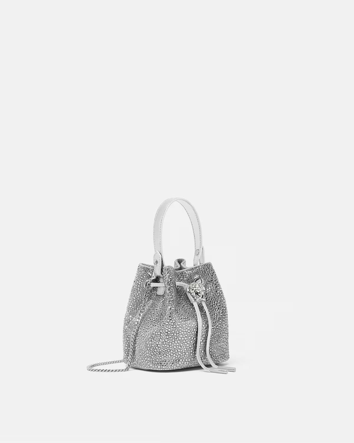 La Medusa Embellished Satin Mini Bucket Bag - Image 2