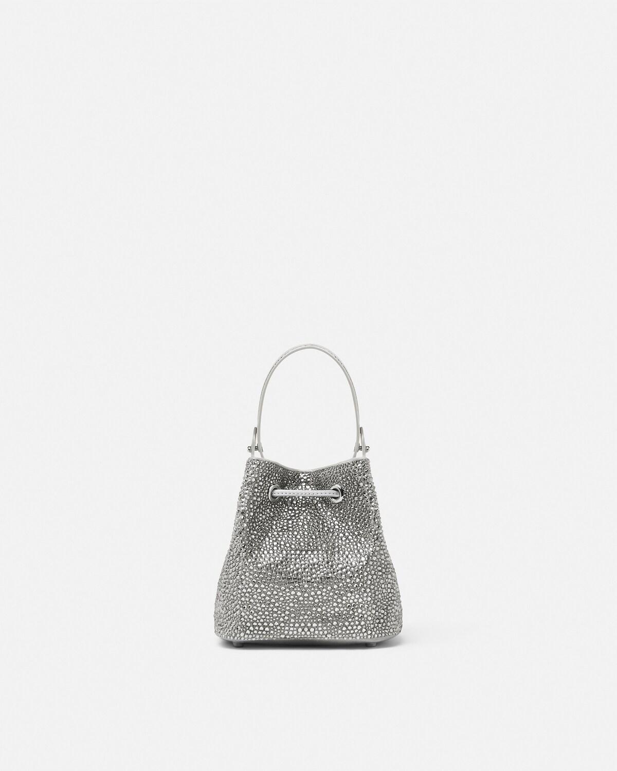 La Medusa Embellished Satin Mini Bucket Bag - Image 5