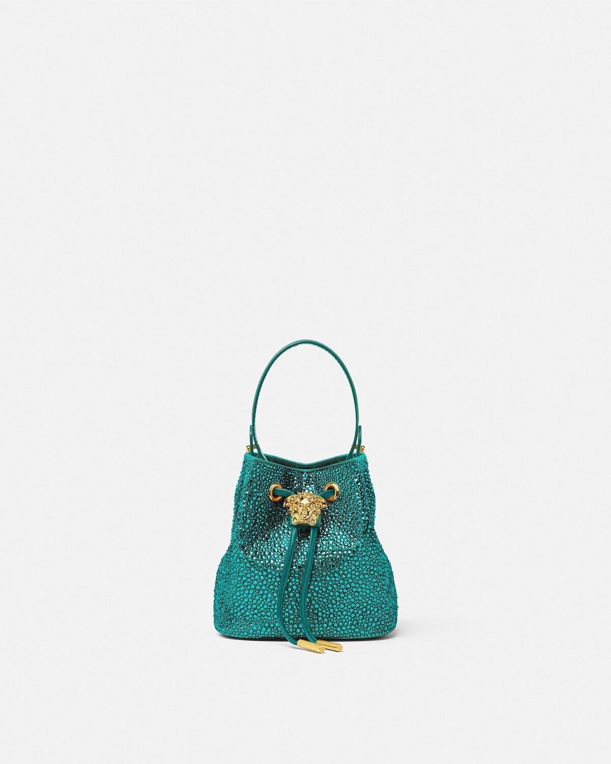 La Medusa Embellished Satin Mini Bucket Bag