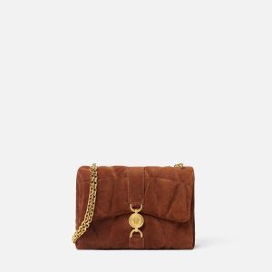 Kleio Quilted Suede Shoulder Bag