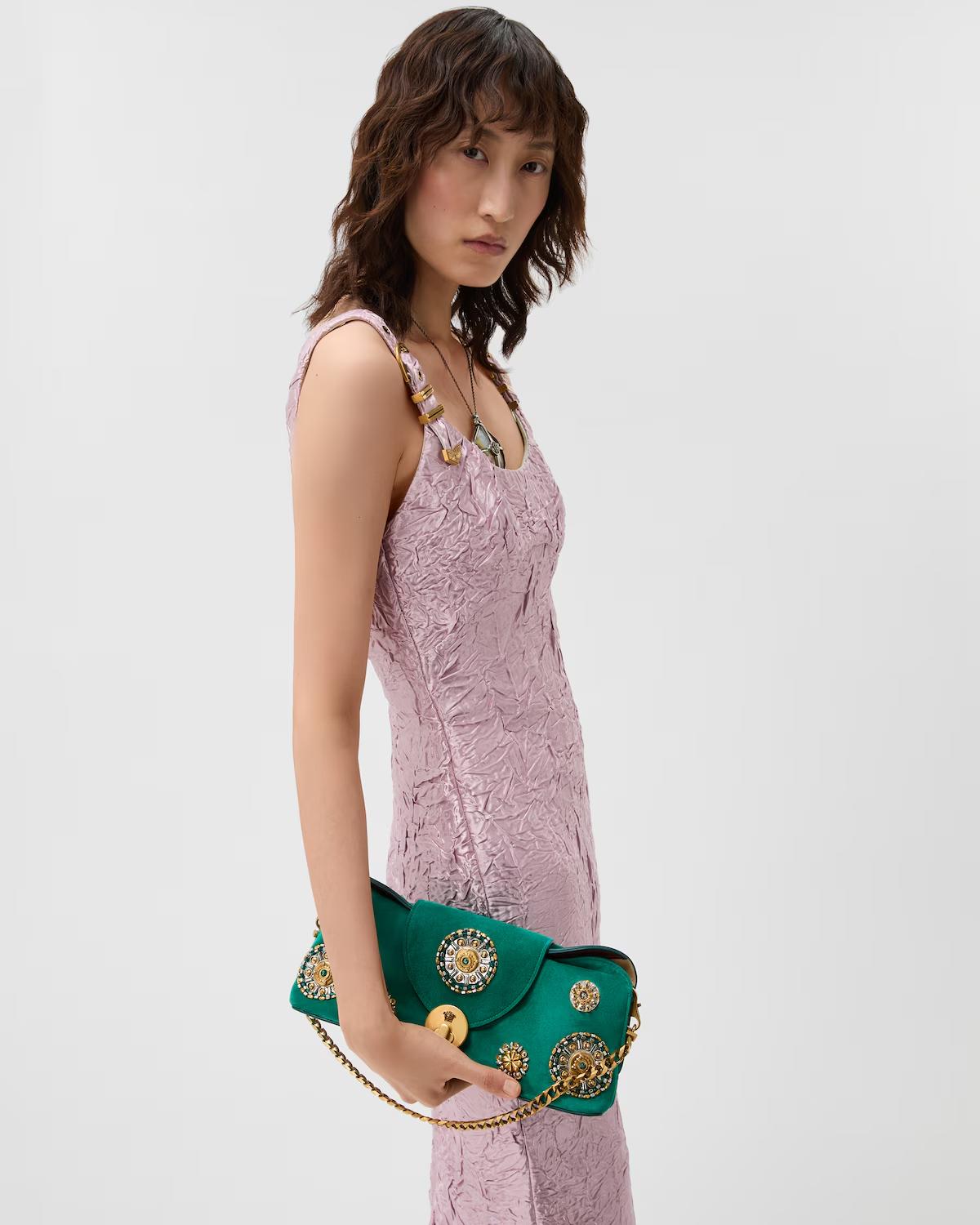 Vivian Embroidered Suede Clutch - Image 2