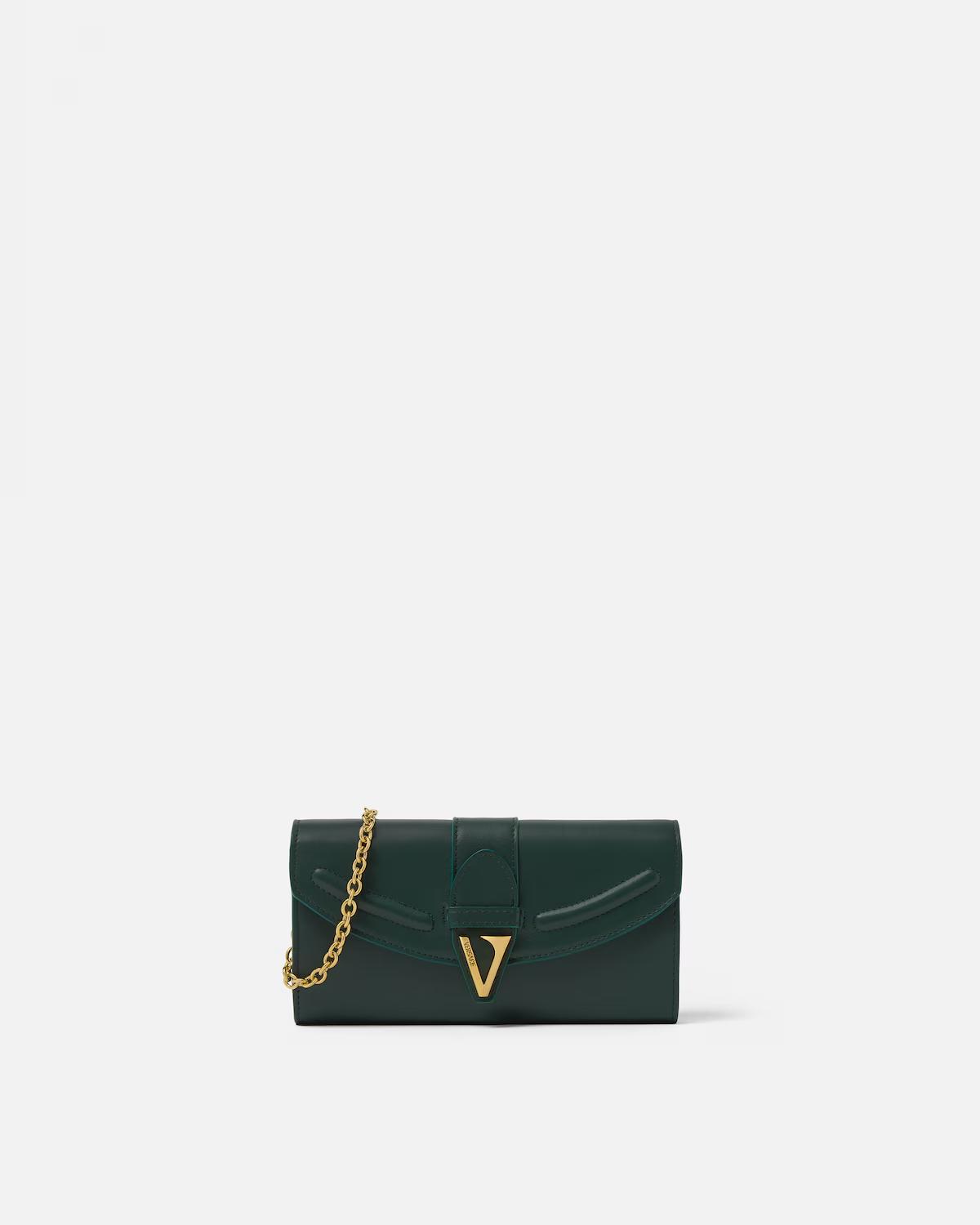 V Leather Wallet On Chain