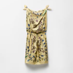 Printed Silk Twill Midi Dress