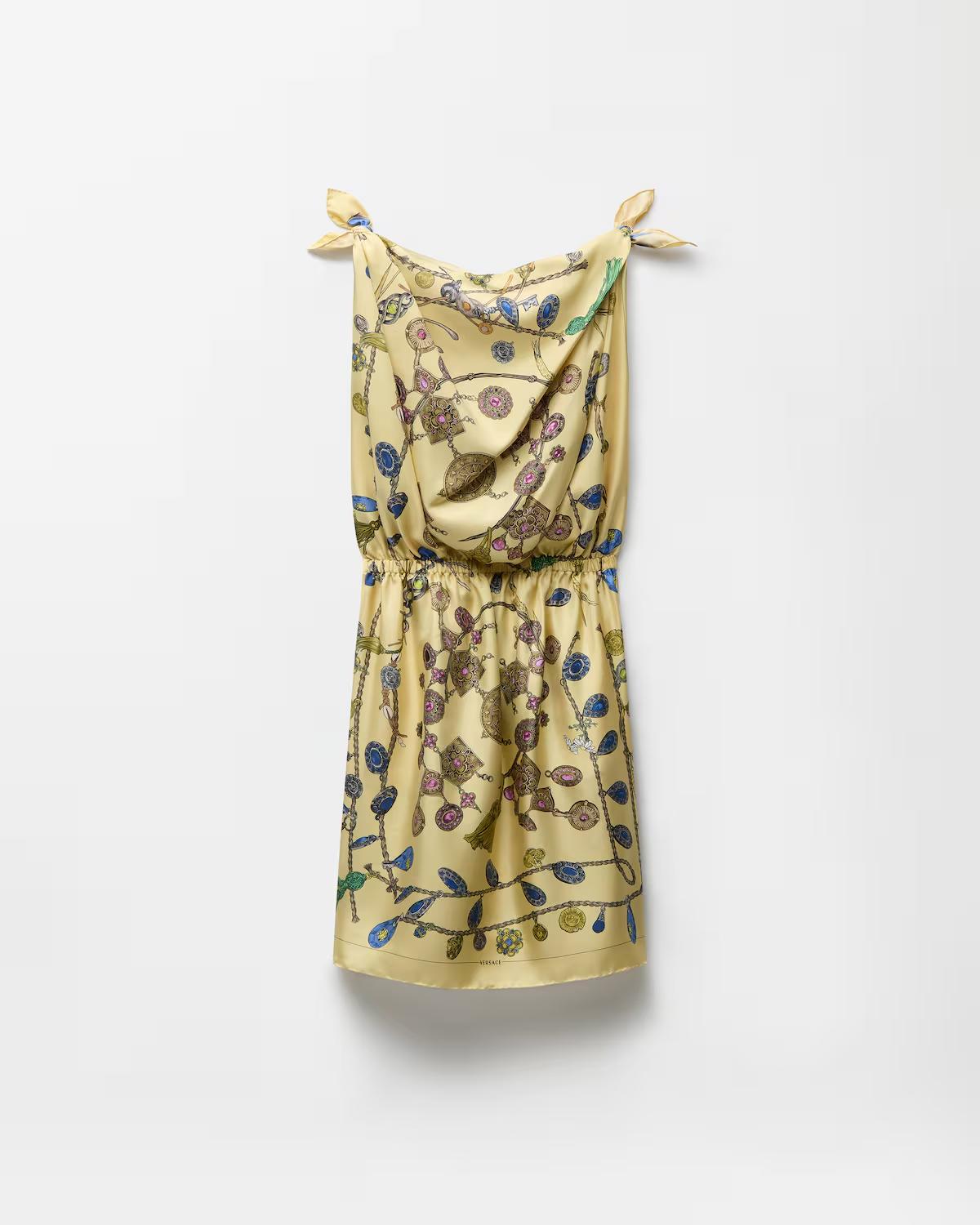 Printed Silk Twill Midi Dress