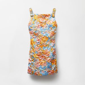 Printed Silk Duchesse Mini Dress