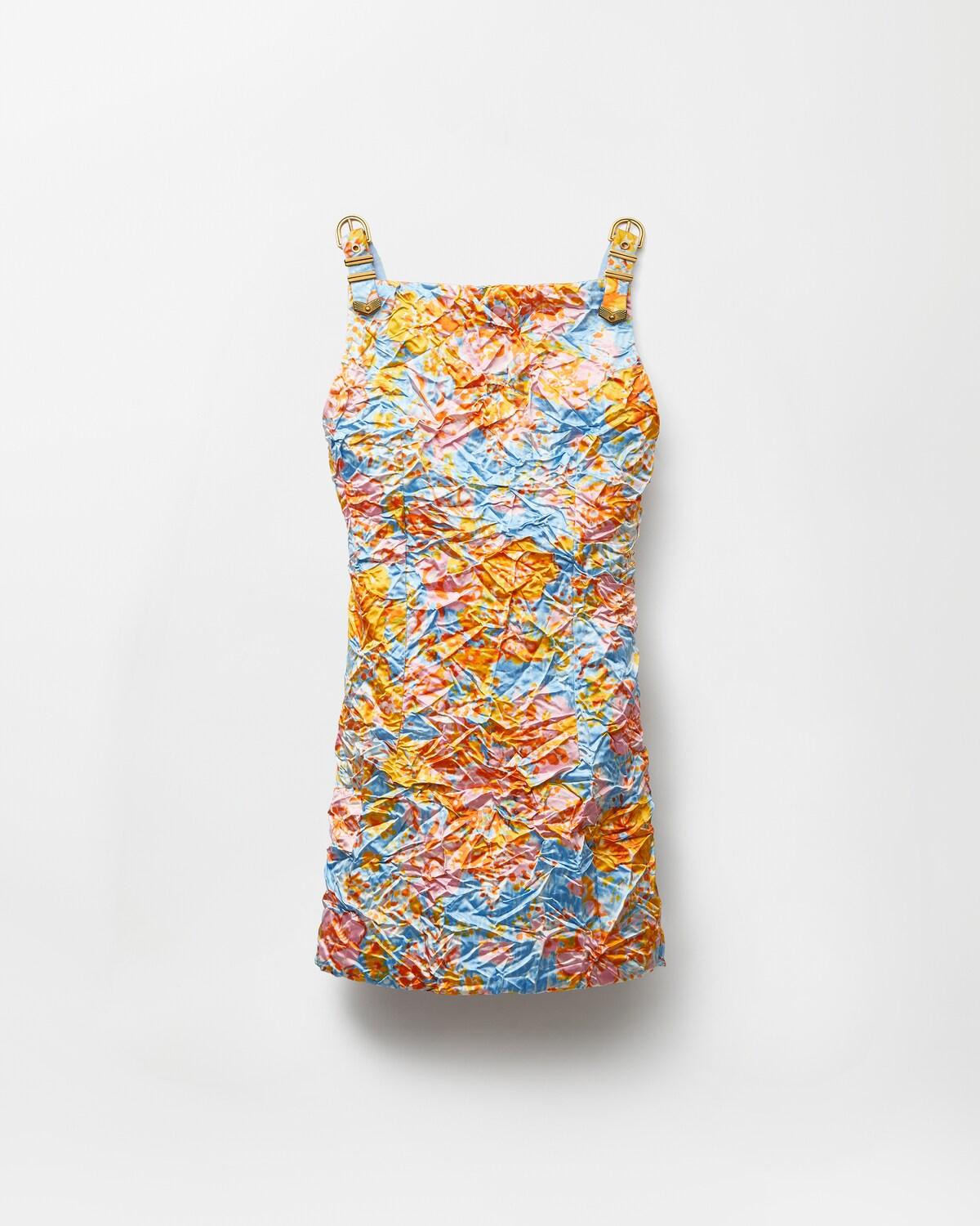 Printed Silk Duchesse Mini Dress