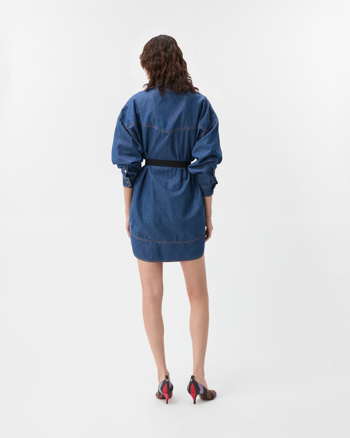 Chambray Denim Mini Dress - Image 3
