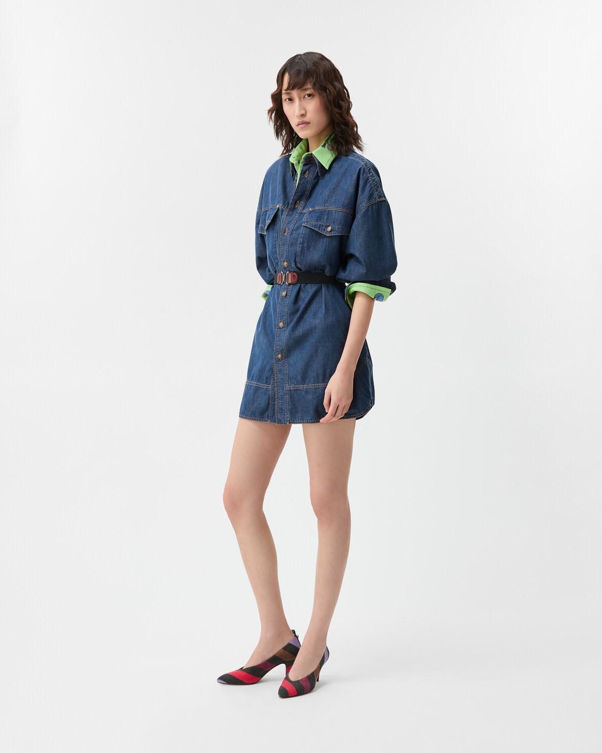 Chambray Denim Mini Dress - Image 4